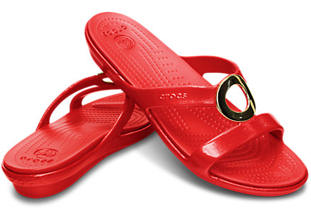 red-crocs-sandals