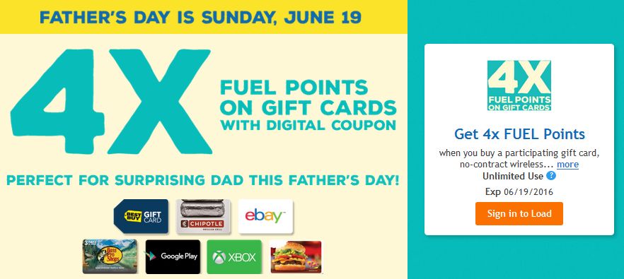 Just In Time For Father S Day Or Any Occasion You Can Earn 4x Fuel Points When Purchase Partiting Gift Cards At King Soopers